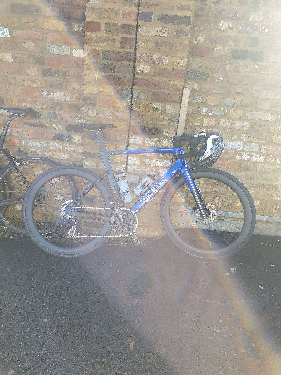 Eternal4thCat's tweet photo. Taking advantage of the weather to get out on this beautiful machine! An easy 75k with the obligatory coffee stop on the @NorthRoadCycles iO. So happy with how it rides. Just wish I was better at taking photos! https://t.co/o2txfvBIne