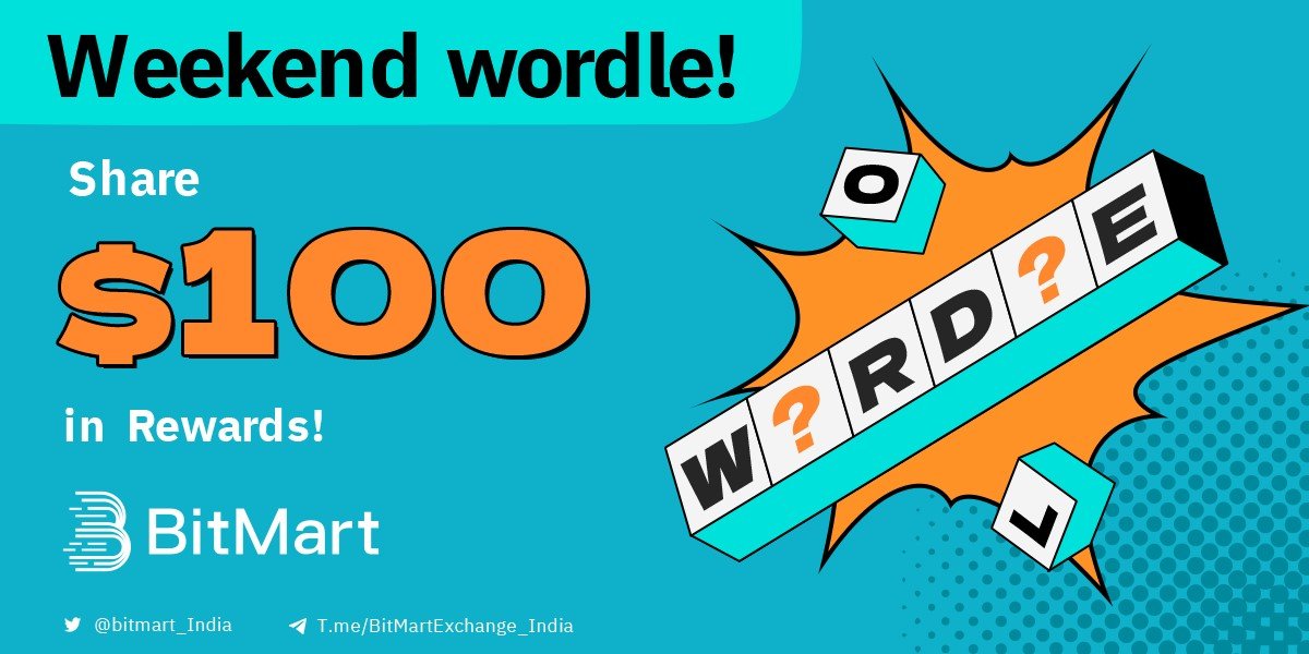 BitMart_SA's tweet photo. BitMart #WeekendWordle is here! 🚀
🎸 S__A_A
🎸A_T__
🎸 S_I
🔸Complete the #Wordle in comments with #BitMart, Tag 3 friends
🔸 Like, RT & Follow @BitMart_India
🔸Join #BitMartindia - https://t.co/RpECbEPG58
Answer & Share 100$ in Rewards🤑💰, ends in 24 hours ⏰ https://t.co/8Rh5xaFeEn