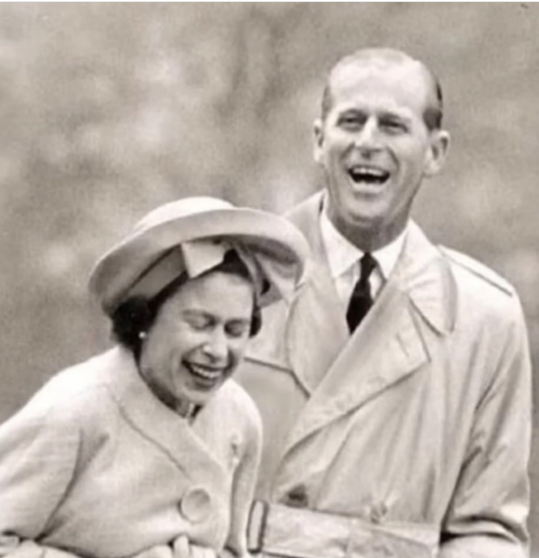 Queen Elizabeth and her Strength and Stay Prince Phillip. 
Look at that hearty laugh. I would love to know what they were giggling at. It’s warmed my heart today. 
#QueenElizabethII #PrincePhillip #TrueLove