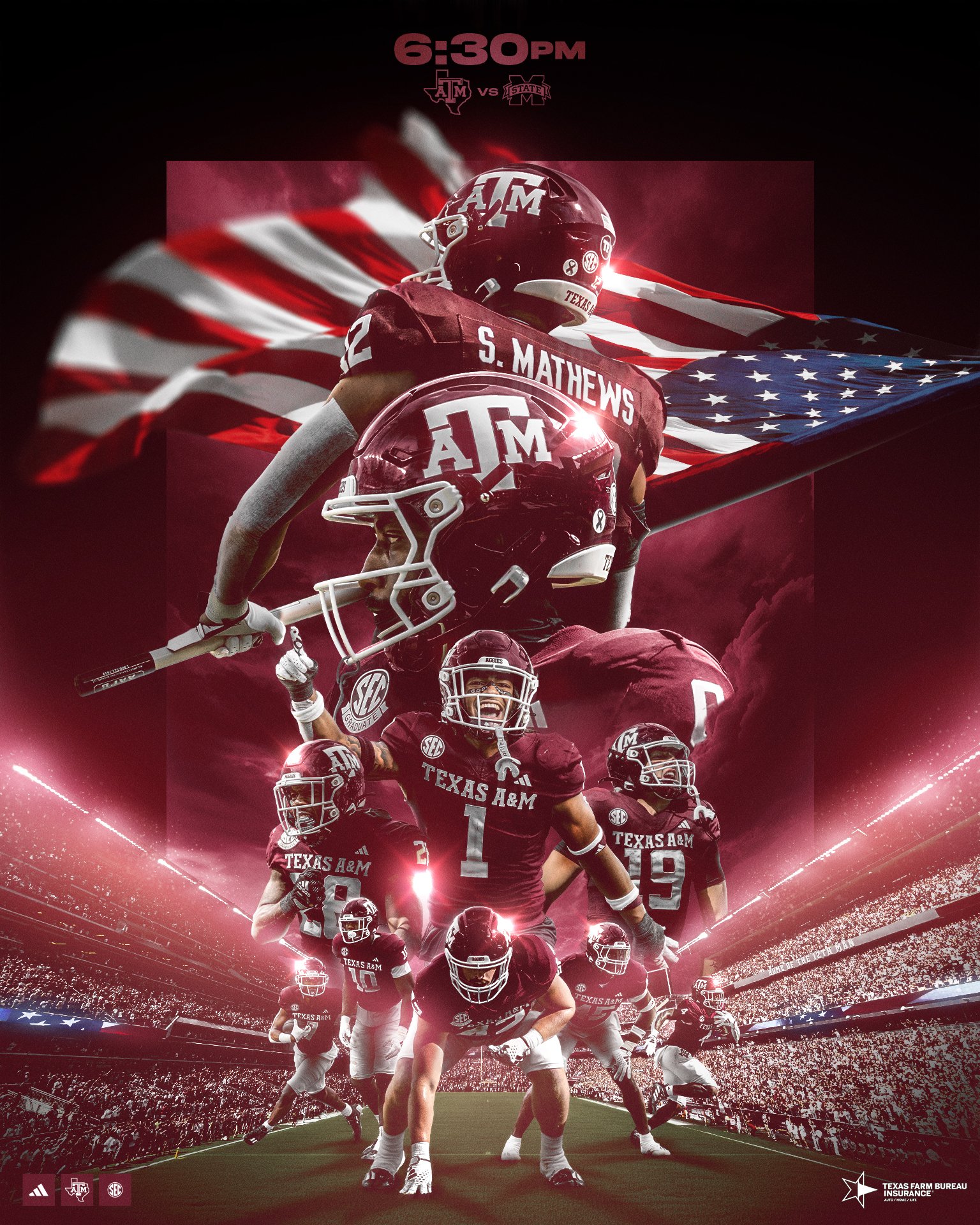 Texas A&M Football on X: "Under the lights TONIGHT. 🕡 6:30 p.m. CT 📺  ESPN2 🇺🇸 Military Appreciation Day 🔗https://t.co/9ue4XO84nP  #BTHOmississippistate https://t.co/pj9eqoREz1" / X