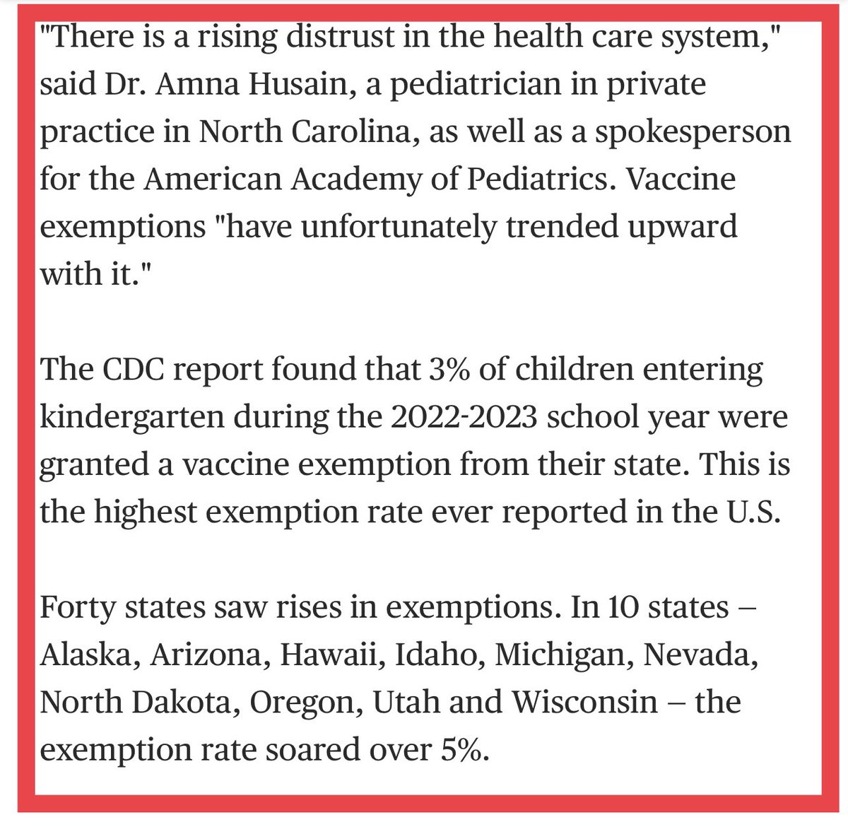 INparentingNJ's tweet photo. Hopeful that more parents are demanding #informedconsent &amp; making informed medical decisions.

Concerned that mainstream media is reporting this rise, citing the “danger” of measles &amp; “outbreaks” looming. (In NJ, an “outbreak” is two or more cases 😏). 
#ipanj https://t.co/vEO9FInuhJ