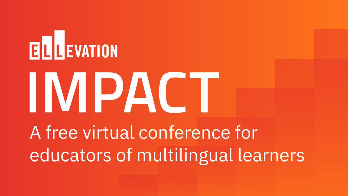 🌟 Join us at #EllevationIMPACT2023 Conference! 📚✨
Mark your calendars for an incredible FREE virtual event! IMPACT brings together educators, administrators, advocates, and policymakers to champion progress in multilingual education. bit.ly/3s8q8jh #ELL #MLL