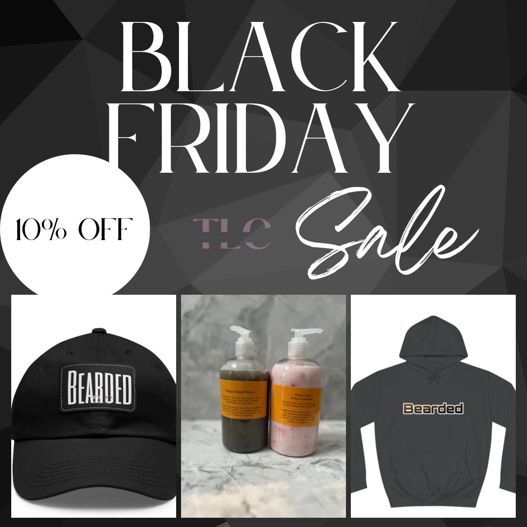 bonitanishaa's tweet photo. Black Friday is starting early!

•10% off on merch &amp; beard kits
•20% off on $25+ orders on beard care &amp; masculine wash
•35% off on beauty care 

These deals end on cyber Monday or until an item sells out. (Deals can’t be combined)

Happy shopping 🎊 https://t.co/QrLLNBxS05 https://t.co/NrsJpoBYJt