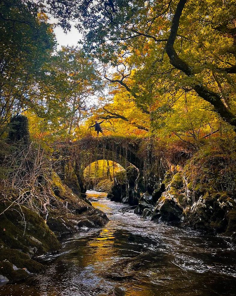 Penmachno Roman Bridge is an elegant single-span packhorse bridge across the Afon Machno south of Betws-y-Coed. Despite the name, it is not Roman, but dates to the 17th century, though it is entirely possible that it stands on the site of an earlier Roman bridge 📸 By @jayswyd