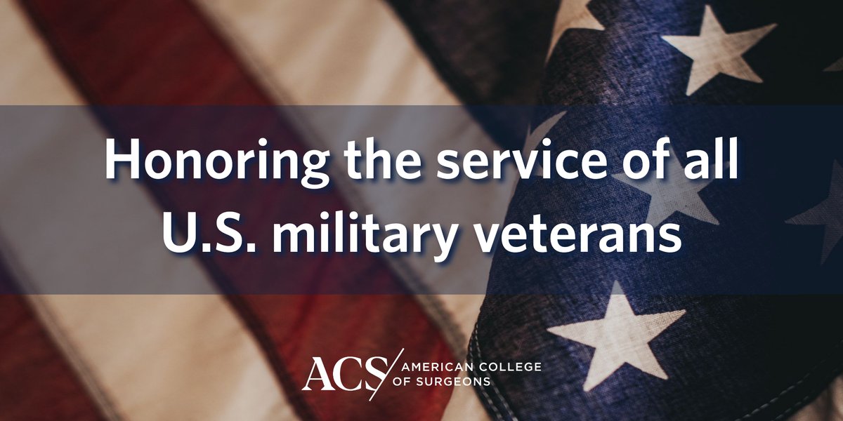 This #VeteransDay, we honor all veterans, including several members of the ACS staff and military surgeons @ExcelsiorSurg. Thank you for your service to our country.
