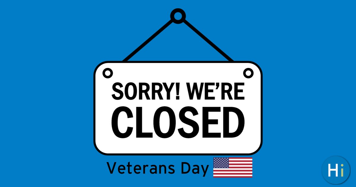 All branches of Howard County Library System are closed today, November 11, in observance of Veterans Day. They will reopen tomorrow, November 12, from 1 to 5 pm.