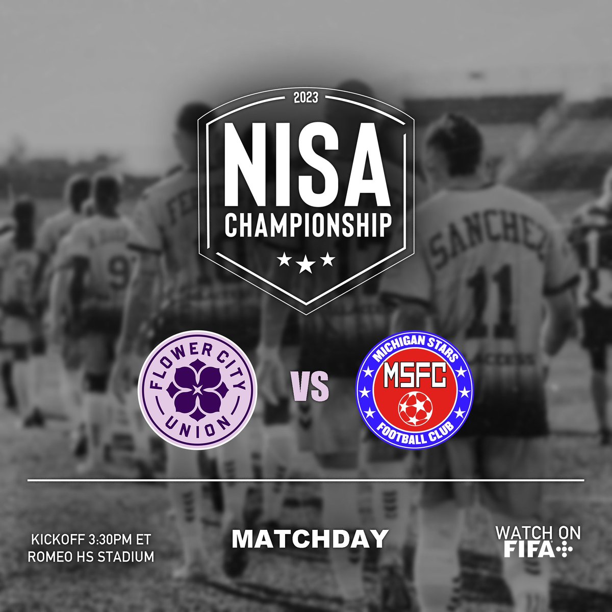 Championship matchday. Tune in to FIFA+ at 3:30pm to watch your Flower City Union take on Michigan Stars in the NISA championship!

#uptheunion🌸 #rochesterny