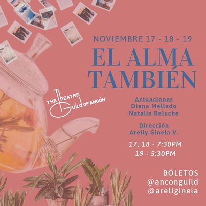 PuntoBohemio's tweet photo. #ArteCultura
"El Alma También", dirigida por Arelly Ginela, obra teatral sobre dos hermanas, interpretadas por @dmelladoactriz y @NataliaBelucheB, separadas por el tiempo y la distancia.

Viernes 17 al domingo 19 en el Teatro @anconguild 
Preventa: 2 x $28.

#ConsumeArte #Panamá https://t.co/VgRrKdHOLD