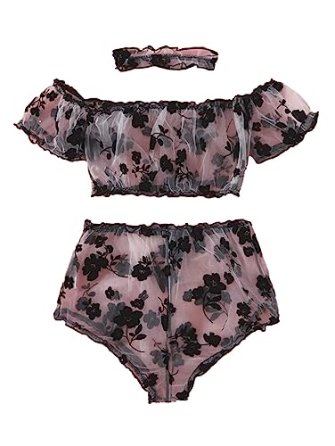 I just received Lilosy Women Sexy Wireless Garter Bow Strappy Lace Sheer Lingerie Set Bra Panty Belt