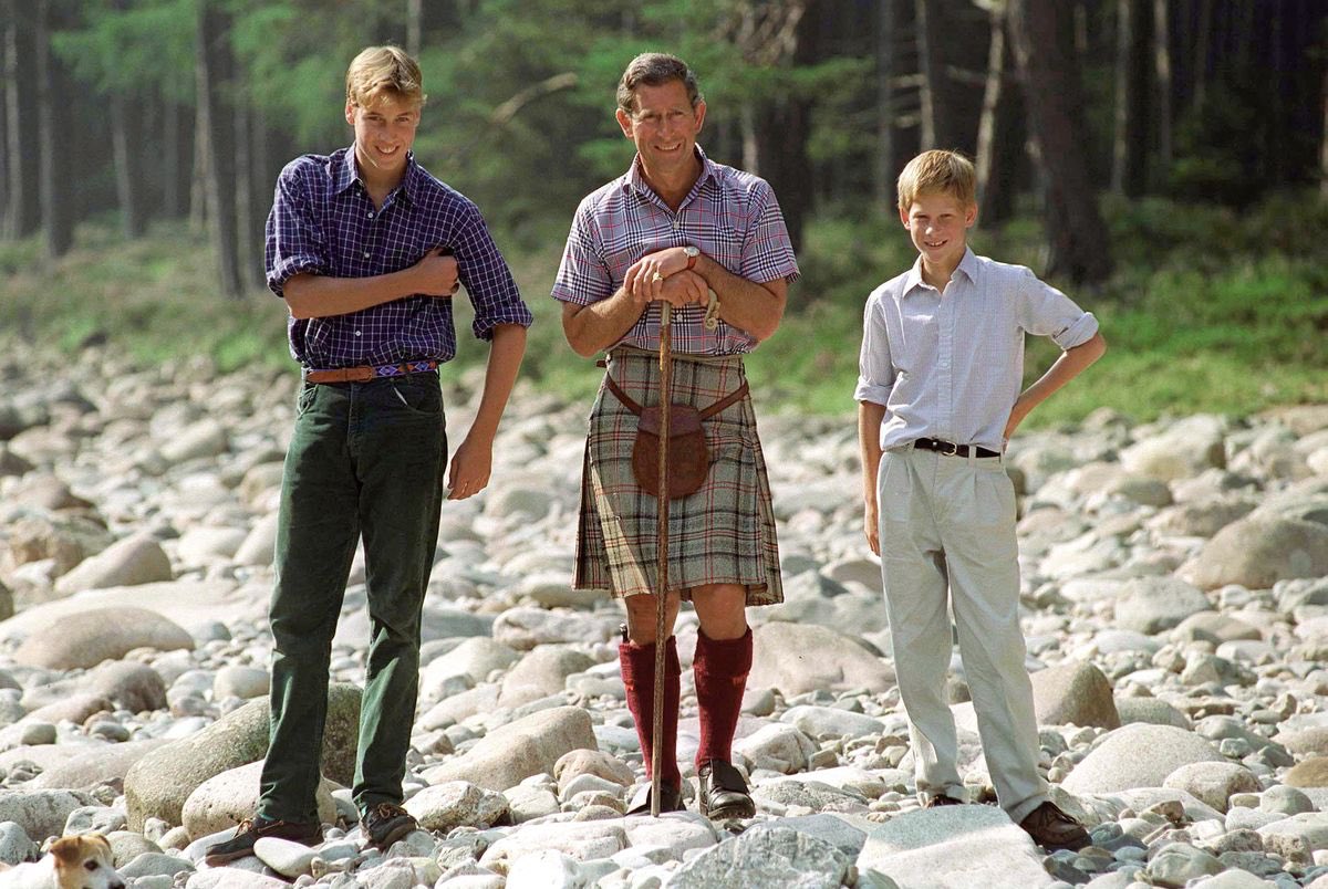 CourtierRoyal's tweet photo. The King’s 75th birthday countdown 👑: 1998
The Prince of Wales with his sons Prince William and Prince Harry during their annual stay at Balmoral Castle.
#HM75 https://t.co/ZoJvXRJWz9