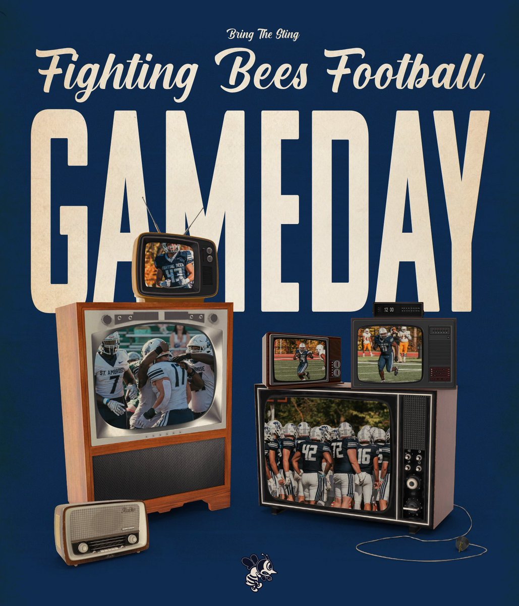 FightingBeesFB's tweet image. FIGHTING BEES FOOTBALL GAMEDAY!! 🐝🏈 
Vs Olivet Nazarene
📍: Ward Field | Bourbonnais, Illinois
⏰: 12PM CST 
📺: portal.stretchinternet.com/olivet/
