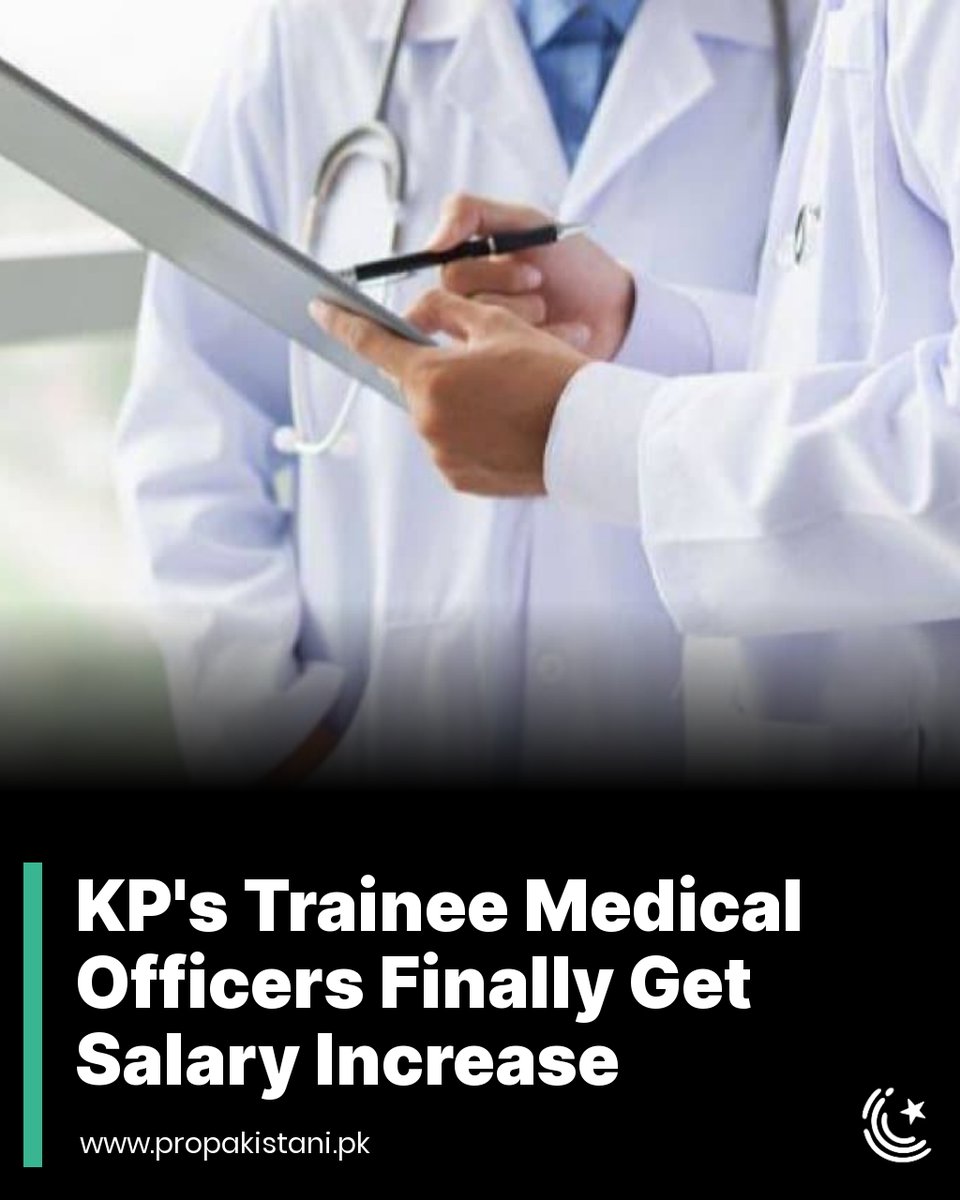 ProPakistaniPK's tweet photo. They've received a 10% increase in their stipends as a 30% raise was impossible due to the current economic conditions.

Read More: https://t.co/SuOZmXRfuQ

#KP #KhyberPakhtunkhwa #MedicalTraining #TraineeOfficers #SalaryRaise #Stipend https://t.co/H1uFHtYTal