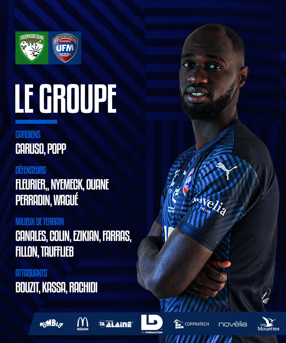 Découvrez le groupe convoqué face au 𝗦𝗥 𝗖𝗼𝗹𝗺𝗮𝗿 ! 🔥

#SRCUFM I #fiersdetremaconnais