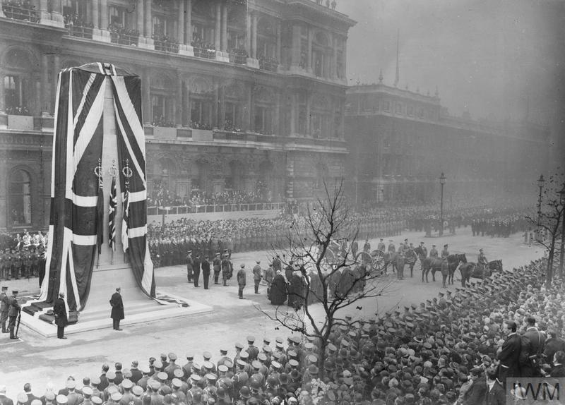 The observance of the Two Minute Silence has taken place since 1919, on the first anniversary of the end of the First World War.

This image shows the arrival of the gun carriage bearing the Unknown Warrior at the Cenotaph on the second #ArmisticeDay in 1920.