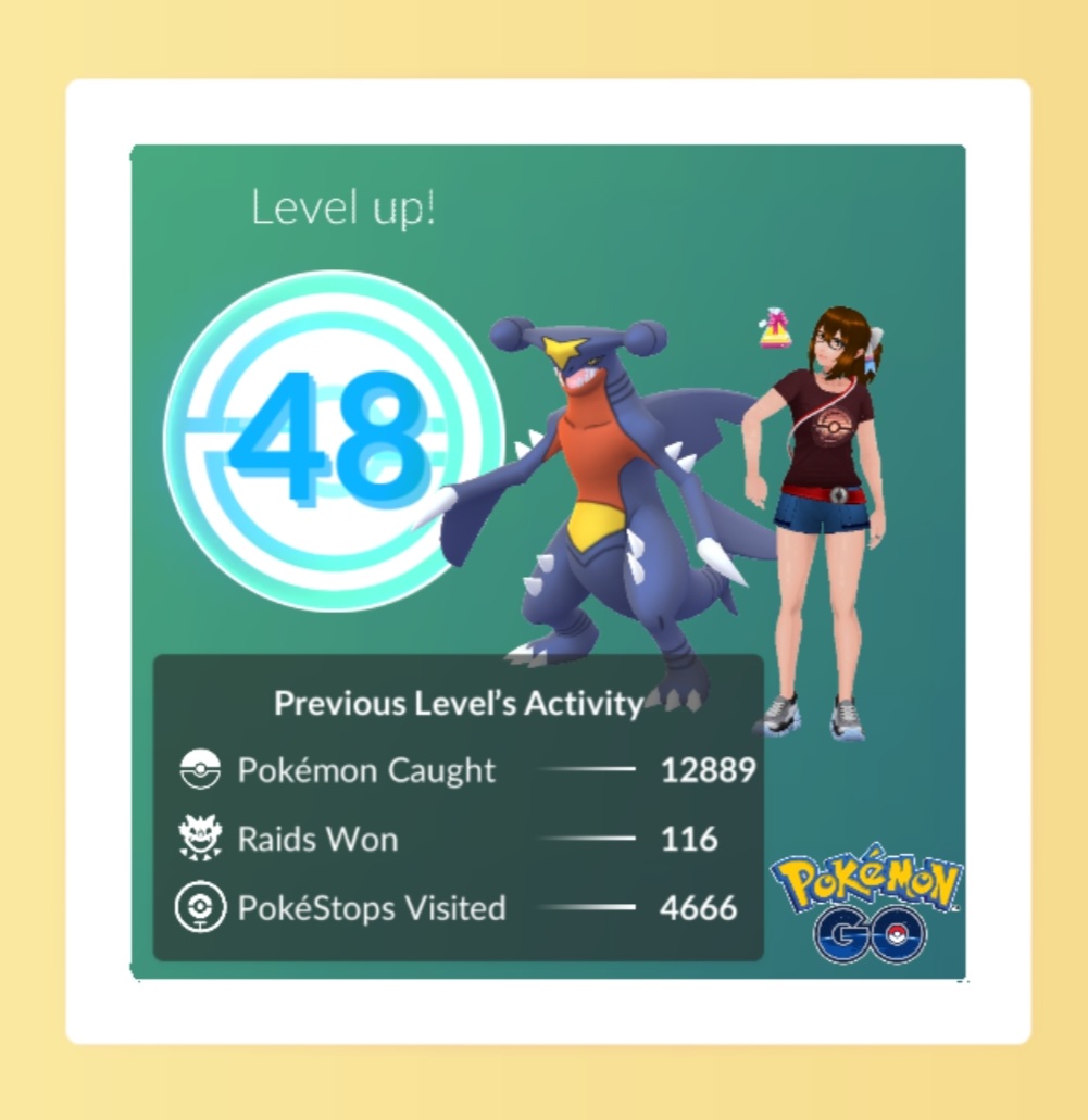 sarahhayman86's tweet photo. Yay!! Made it to level 48.
Two more to go until 50. The grind continues.
If anyone wants to be friends in game, DM me
#PokemonGO #PokemonGOUK #PokemonGOfriends #Level48 https://t.co/iExiHHrRCn