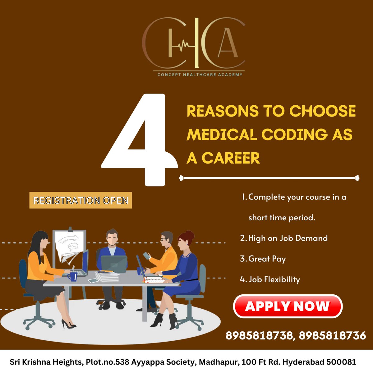 🌐 Unlock Your Future in Healthcare! 4 Compelling Reasons to Choose Medical Coding as Your Career with Concept Healthcare Academy:

#MedicalCoding #CareerInHealthcare #ConceptHealthcareAcademy #UnlockYourFuture #InDemandProfession #CareerFlexibility #anthemhealthinsurance