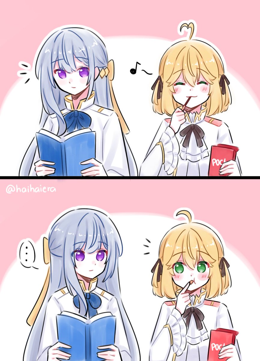 haihaiera's tweet photo. Pocky is best eaten mouth to mouth after all
#転天 #転天アニメ #PrincessGeniusFan #ポッキーの日 https://t.co/L0Q5VxPPlK