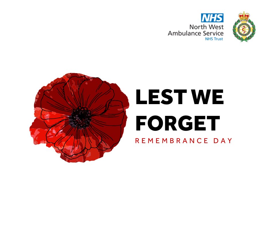 NWAmbulance's tweet photo. Today we remember all of the fallen service men and women who have sadly lost their lives in the line of duty.
Lest We Forget.
#RemembranceDay https://t.co/ZJW2lr0kqx