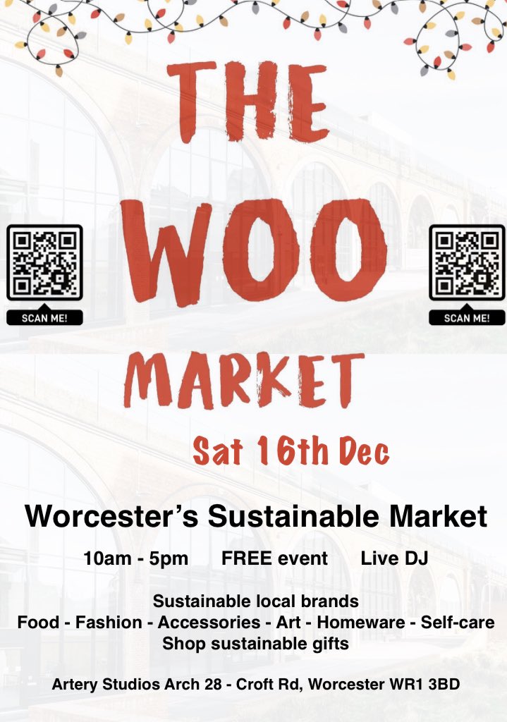 My friends have set up a sustainable market in Worcester, showcasing local brands, fashion, food and art. Free to attend on Sat 16th Dec, Arch 28 in the railway arches.