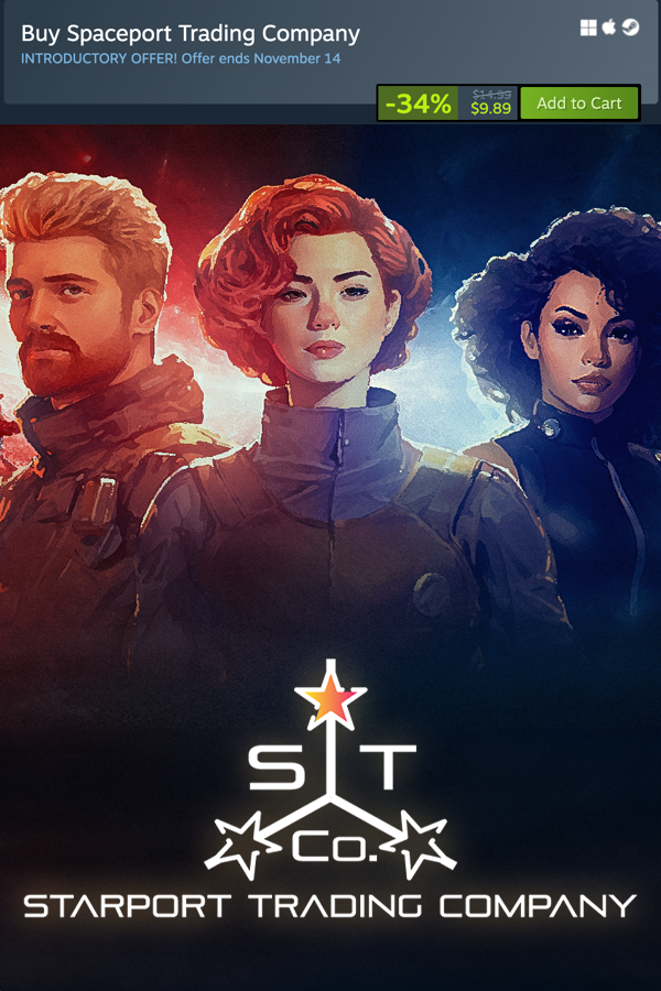DigitalTectonic's tweet photo. Spaceport Trading Company #game - Released on #Steam Excited to see how people earn their fortune!

https://t.co/efibS8XFOX https://t.co/9j6dKT8AkE