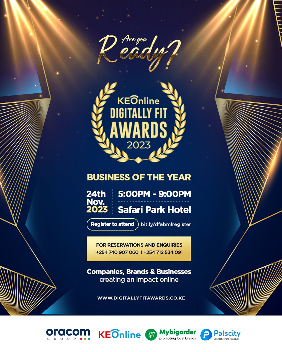 MbeyuSamir5845's tweet photo. Join #DigitallyFitAwards2023! Register for a shot at 'Business of the Year' and secure your spot at Safari Park Hotel on Nov 24th. Early Bird Offer - 10% off extended till Nov 14th! Grab your chance: https://t.co/qbr46gQgFJ #TTTT #Kaundauongoman #MasculinitySaturday #NdindiNyoro https://t.co/qrjnpefwKO