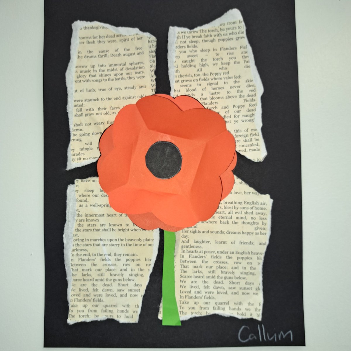 Ahead of Remembrance Sunday this weekend some classes made these beautiful poppies and pieces of art.