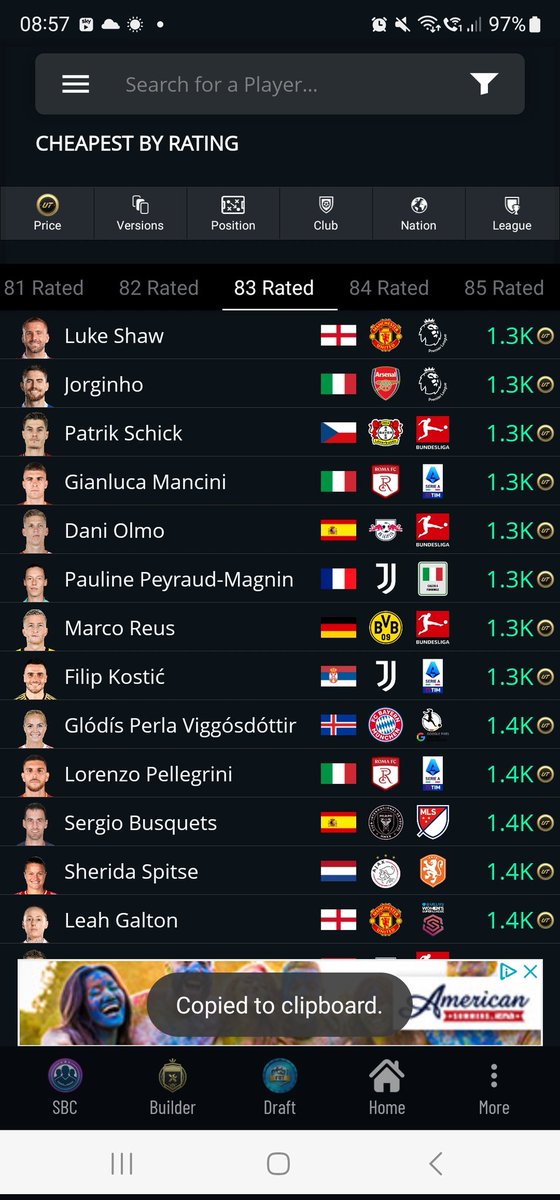 TAGS_ASH's tweet photo. Fodder for icon and hero sbcs 
Expect icon Sunday then hero Monday to Wednesday
90s 50k Messi totw popp 
89s 36k 
88s 24.5k 
87s 17k
Mid week sbcs fodder low budget. 
83s 1.1k 84s 3.2k
U have all day to bid snipe plus tonight promo packs. https://t.co/ilwfp26SO7