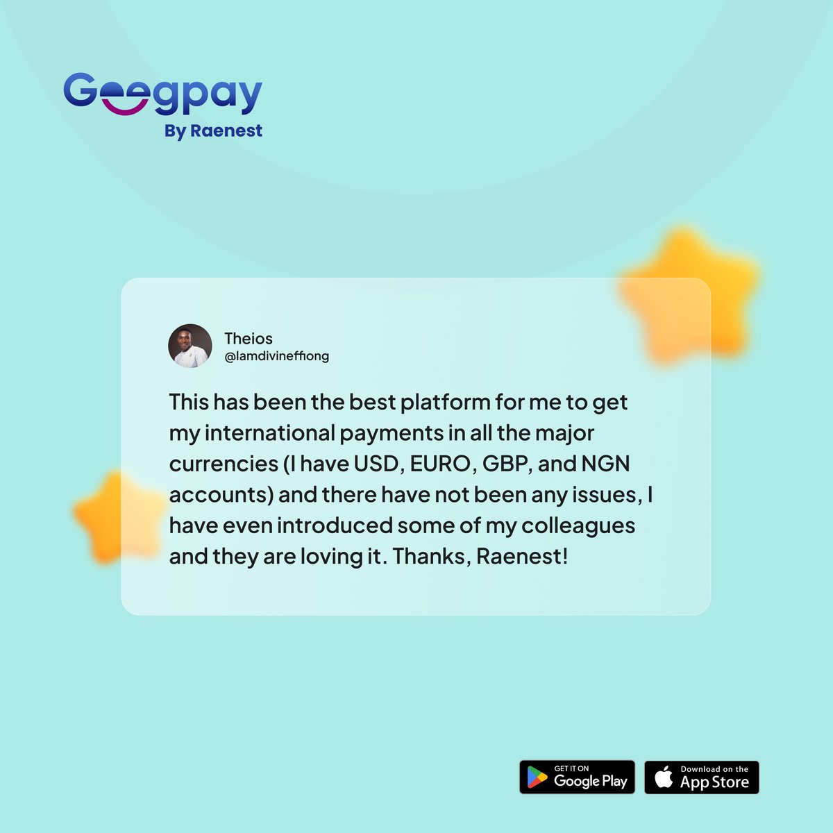 RaenestApp's tweet photo. Freelancers, Creators, Remote Workers, and Independent Contractors in Nigeria trust Geegpay's USD, GBP, and EUR virtual bank accounts to receive foreign payments for their work. 💃

Instant bank creation ☑️
Great rates ☑️
Zero conversion fee ☑️
ACH &amp; Domestic Wire Deposit ☑️