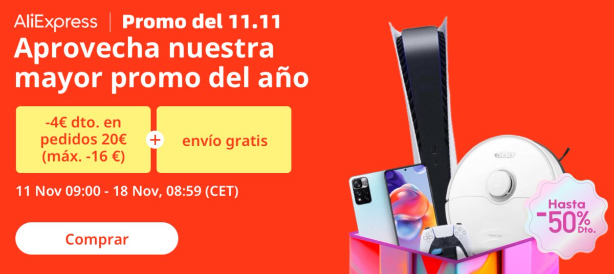 forocoches's tweet image. OJO SHURS! Se vino @AliExpressES 🫡

[Hilo Seguimiento] Llega el 11.11 a ALIEXPRESS, los MEJORES precios del AÑO 👇🏻

forocoches.com/foro/showthrea…