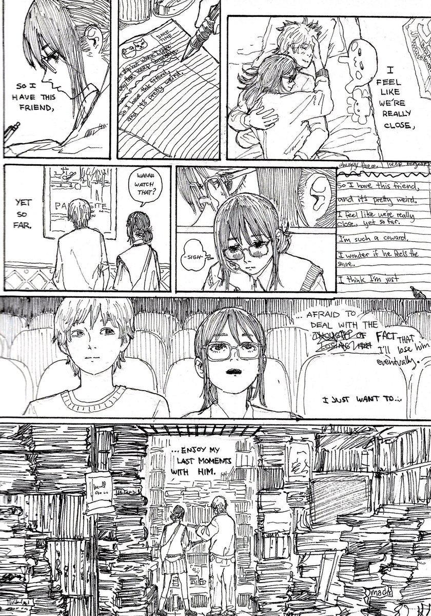 I have this thing going on where I draw one page every month and it's about these two characters named Licorice and Lemon. These are from July - October 