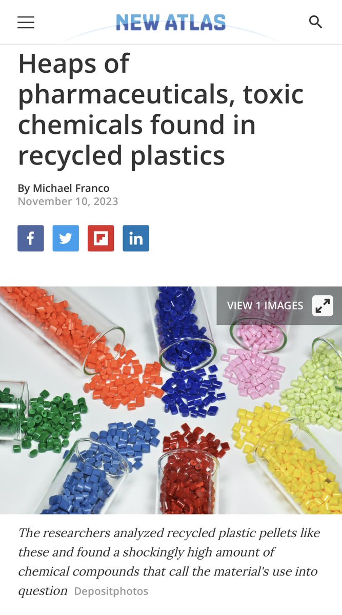ToxicsFree's tweet photo. New Study:
Pesticides &amp; Pharmaceuticals in
Recycled Plastic 

“The largest class of chemicals found were pesticides, with 162 chemical compounds coming from this category. Second in the list were 89 different pharmaceuticals”

https://t.co/ImEpSODzxn
#PlasticsTreaty https://t.co/vuxyKAPaSx