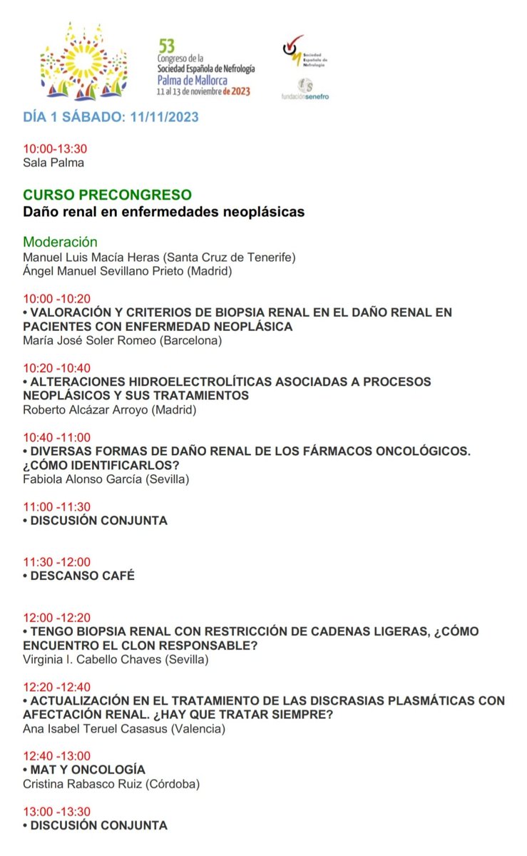 NefroChuac's tweet photo. Comienza el 53° Congreso de la SEN en Palma!! Ya estamos con @PepaSolerR @ralcazara @mmacia25 en el curso precongreso sobre el daño renal en enfermedades oncológicas. @SENefrologia #SENEFRO23 https://t.co/nuVDoZGuwa