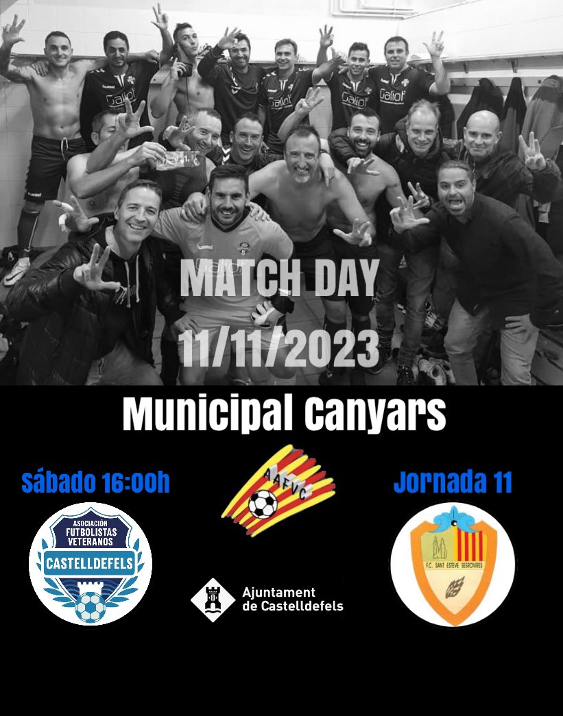 LIGA|🔵 DIVISIÓN DE HONOR

💙#veterans 

El @afvcastelldefels recibe a <a href="/f/">Fred Oliveira 🧠</a>.c.santestevesesrovires 

Sábado 16:00h
Municipal Canyars