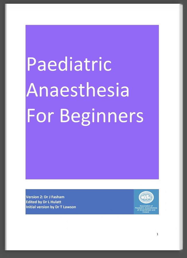 Well this was a very pleasant surprise. Hope people find this updated version helpful! apagbi.org.uk/paediatric-ana… @APAGBI @sasakatwork @LaurenceHulatt@FashamJuleen @PlymAnaesthesia