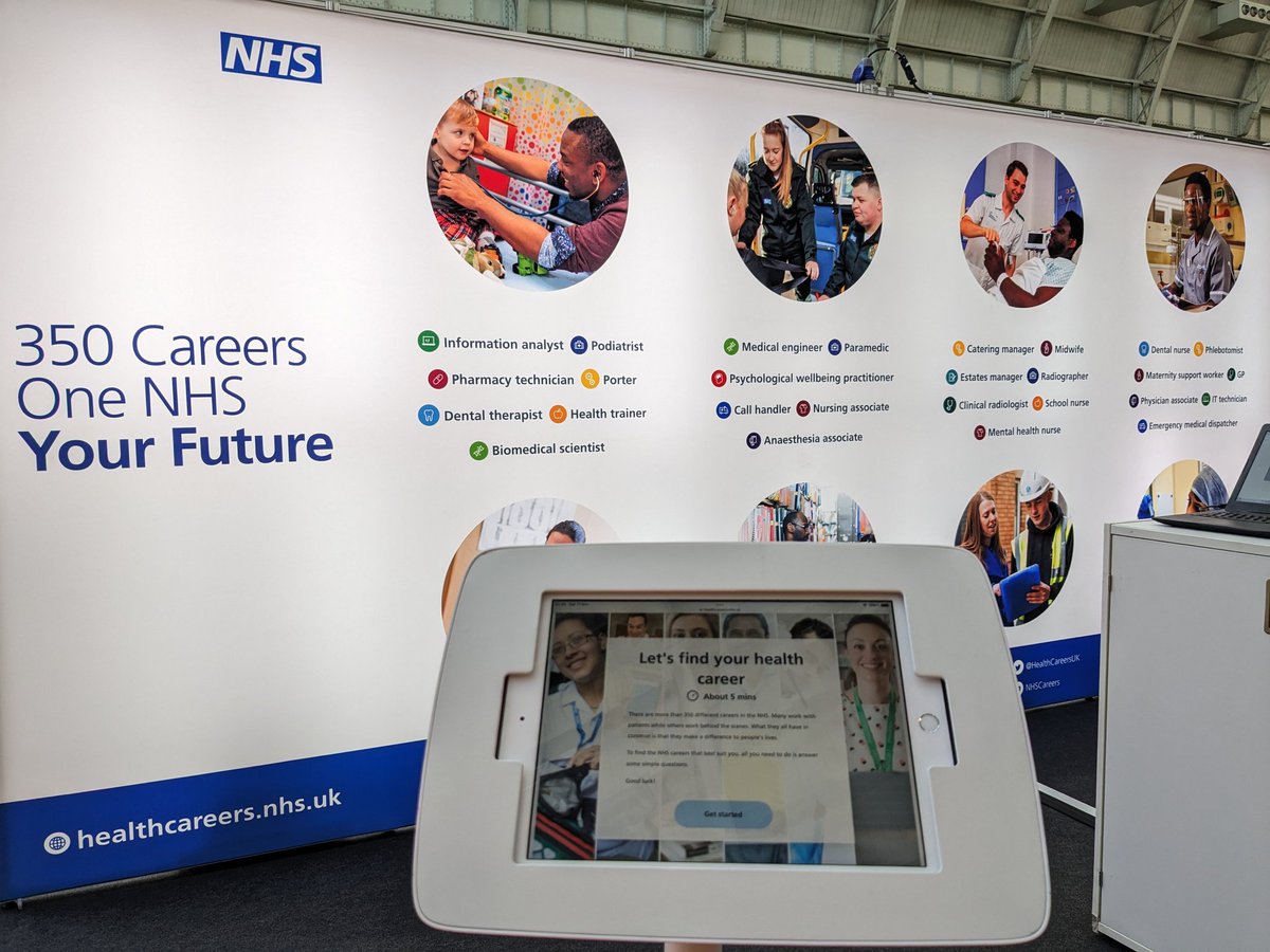 We're back for day 2 of @whatcareerlive! School leavers can come and find us @olympia_london to find out about #NHScareers #whatlive 💪