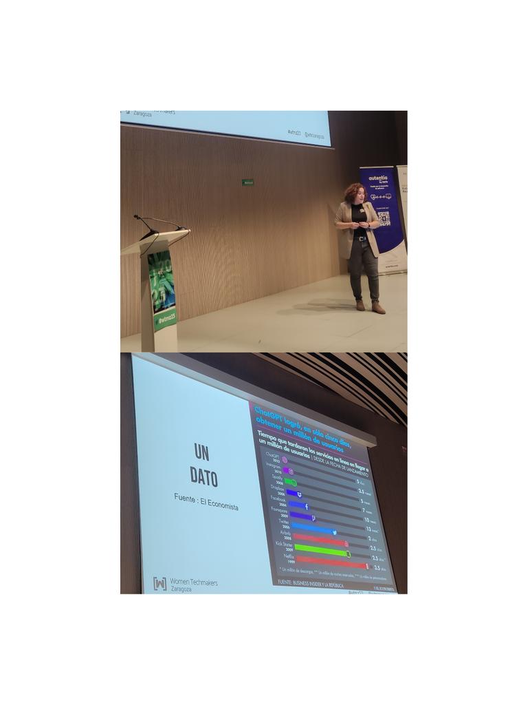 MariJoPar's tweet image. En la primera charla @CristinaNotario nos explica lo que es ChatGpt y nos da trucos para sacarle todo el partido posible. 
#WTMZ23
