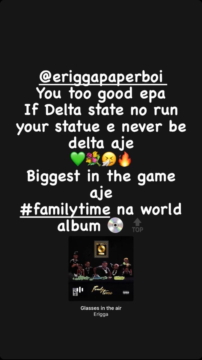 @eriggapaperboi 
You too good epa 
If Delta state no run your statue e never be delta aje 
💚💐🤧🔥
Biggest in the game aje 
#familytime na world album 💿 🔝💪