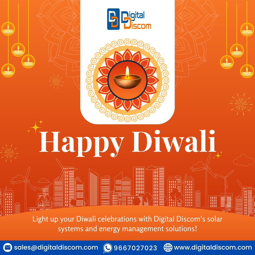 DigitalDiscom's tweet photo. Happy Diwali from Digital Discom!🌞🪔

Let's celebrate this Diwali by renewing our commitment to a cleaner and greener world through solar energy. Have a bright and wonderful Diwali.
.
.
#Diwali2023 #HappyDiwali2023 #solarenergy #GreenEnergy #solarpower #RenewableEnergy #festive https://t.co/0eVstpkvYH