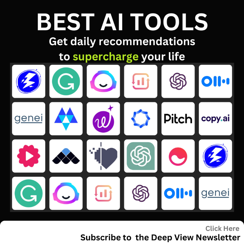 theDeepView's tweet photo. ChatGPT has 100,000,000+ users.

But almost NO ONE is using it correctly. Subscribe to the Deep View AI newsletter to learn how use AI for FREE.