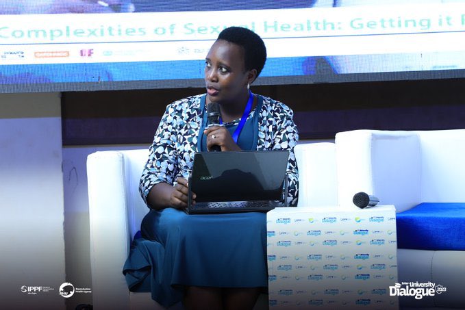 EstherBirungi22's tweet image. The @kyambogou Dean of students Mrs Bridget Mugume has expressed concerns about parents not wanting to talk to their children about sexual health,she expresses her gratitude to @RHUganda for coming up with such an initiative.  
#IUDUg23 
#GettingItRight