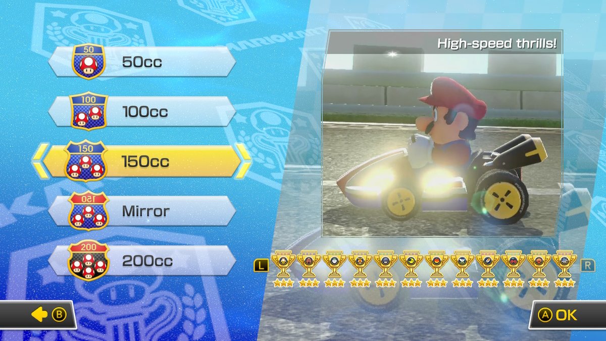 Spectre583's tweet image. MARIO KART 8 DELUXE BOOSTER COURSE PASS 100%!!! So happy to have 3 stared all courses! #MK8D #NintendoSwitch