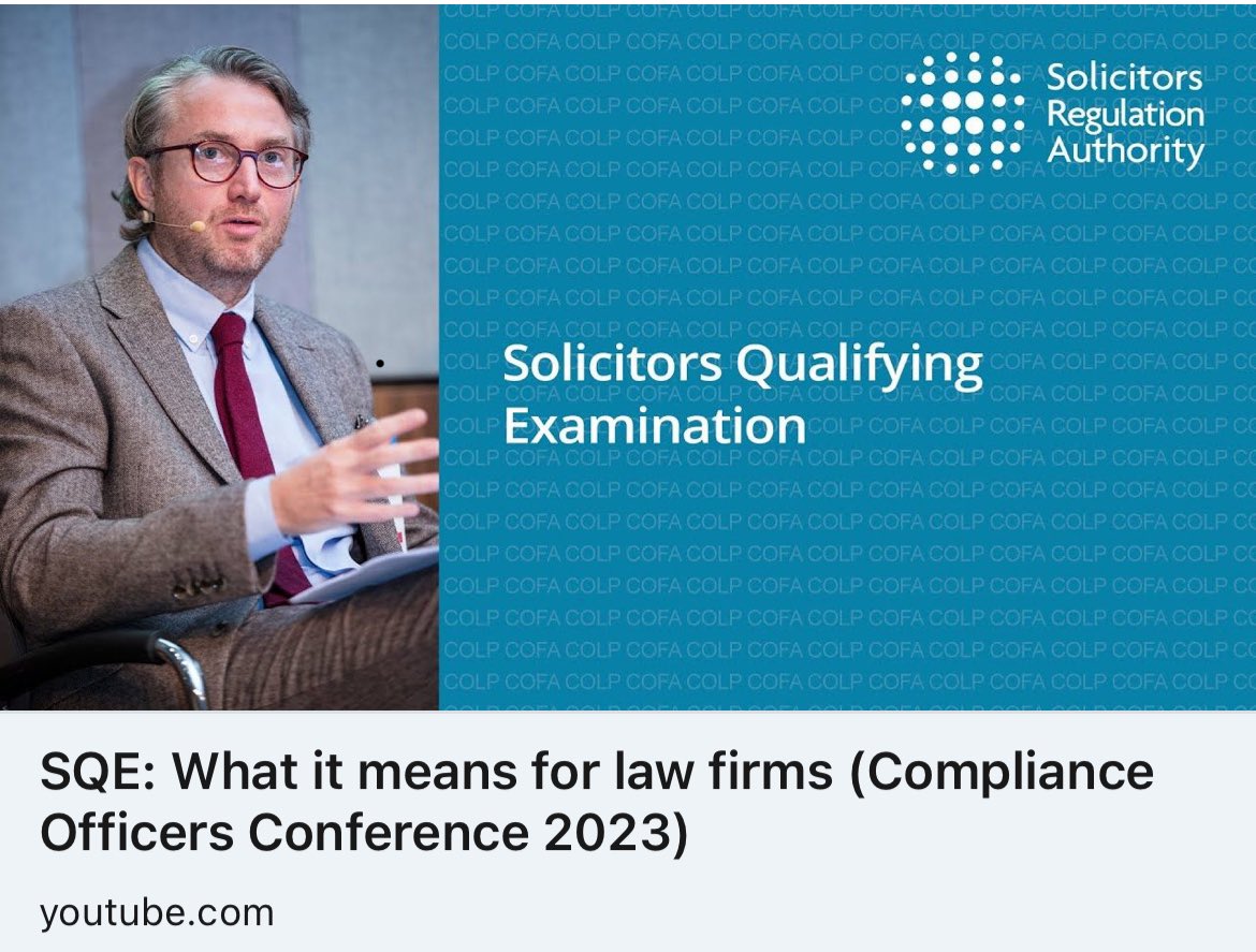 Are you a law firm and want to know about the #SQE ? Follow the link below ! 

lnkd.in/eScYRNJA