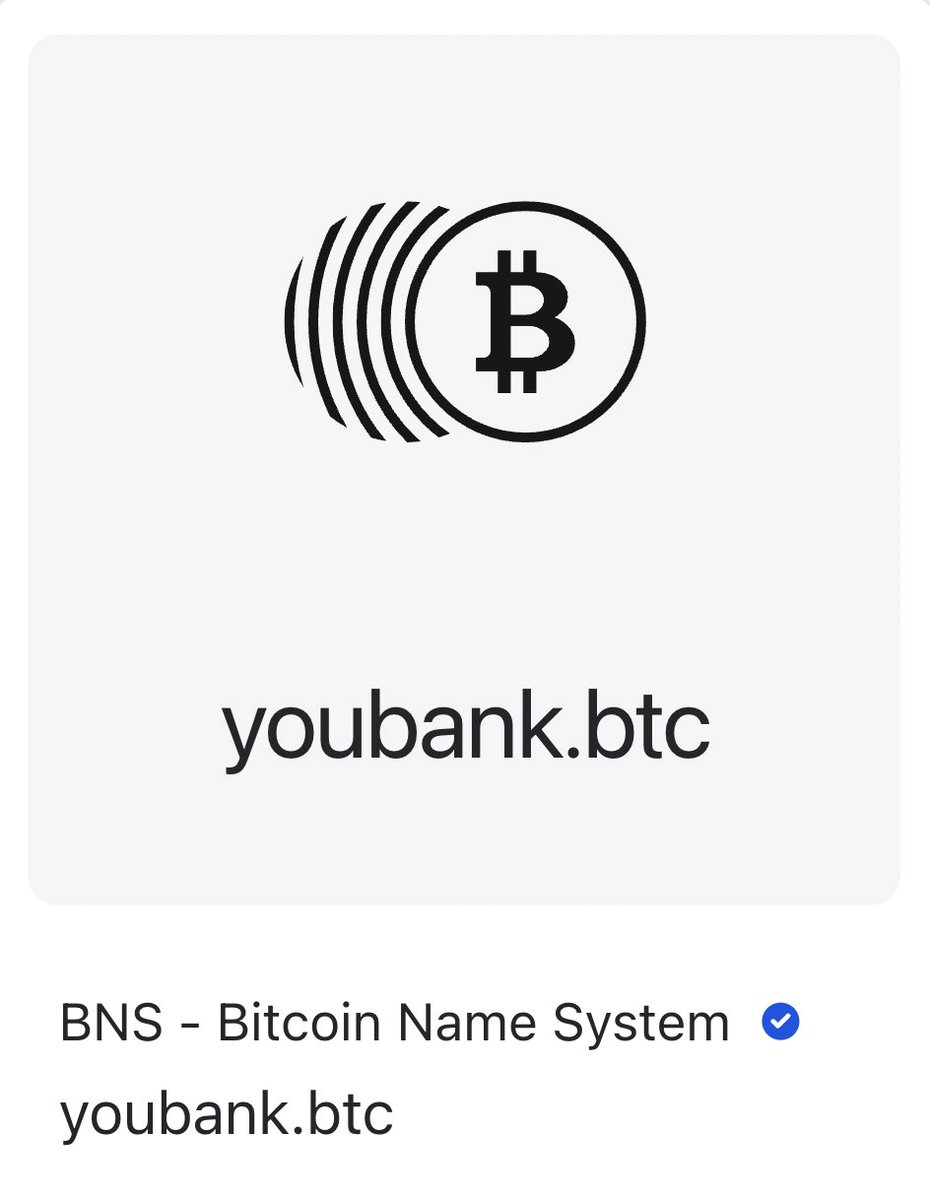 NoBitcoinNoGain's tweet photo. YouBank ✊🏽🪙🏦
#YouBank #Bank #NFT #NFTs #NFTdomain #NFTdomains #Web3domain #Web3domains #Domain #Domains #Bitcoin #BTC
@bns_community @Stacks https://t.co/dPNX8dsPpm