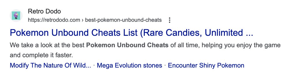 Pokemon Unbound Cheats