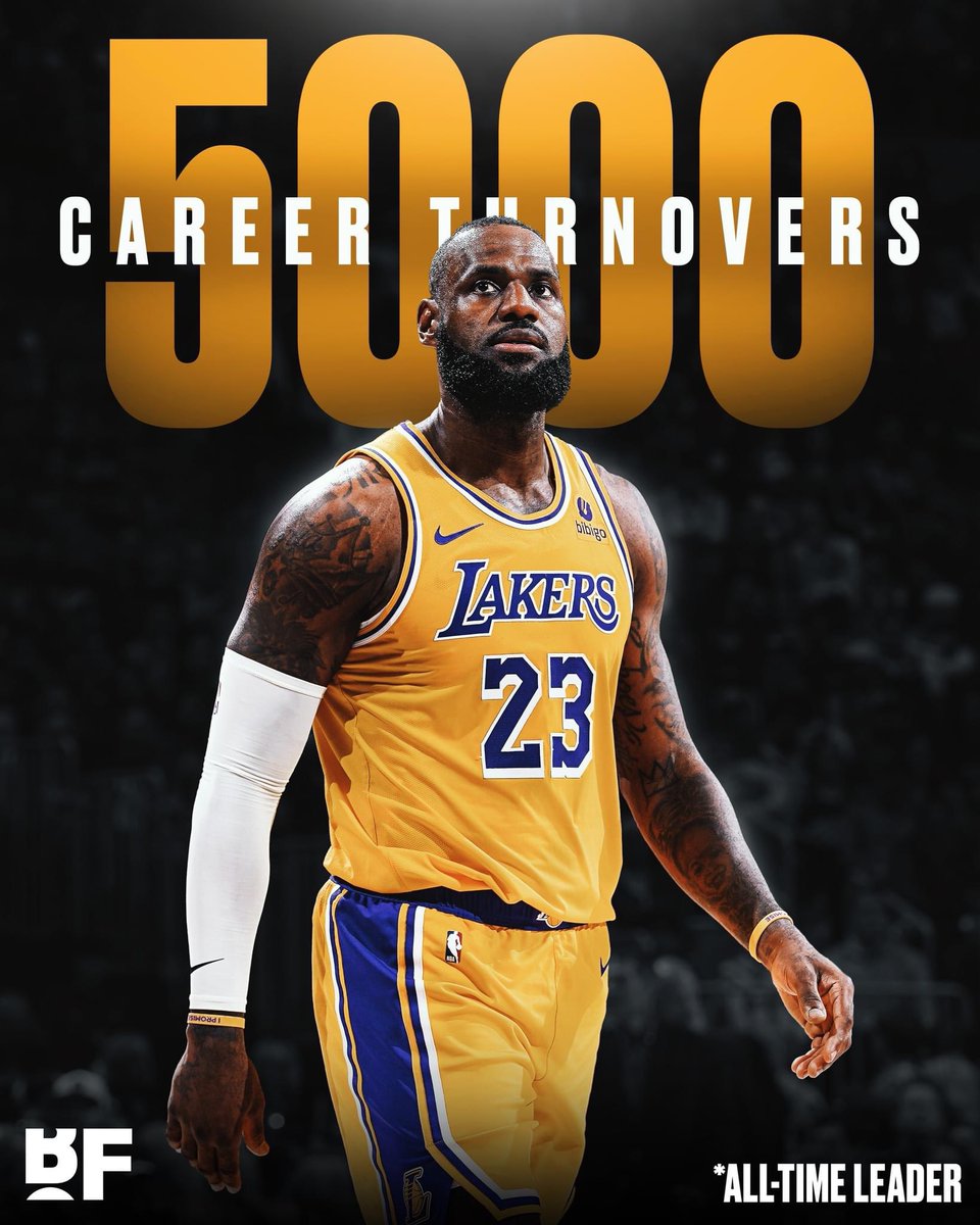 TunKitVLNBA's tweet photo. LeBron James đã trở thành cầu thủ đầu tiên trong NBA LỊCH SỬ ghi nhận 5.000 lượt quay đầu trong sự nghiệp 😳
#CHEO #CHEOX #VLNBA #NBA #JAMES #LAKER https://t.co/3bYYRh6t67