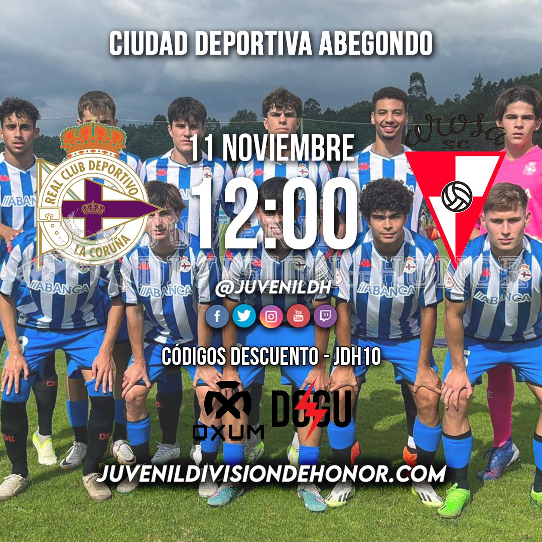 JuvenilDH's tweet image. 👋🏻 ¡MAÑANA DE FÚTBOL EN CORUÑA! ¡PARTIDAZO EN ABEGONDO!

⚽ El Deportivo de la Coruña recibe al Arosa en Abegondo 

🔵⚪@DeporCanteira 🆚 @ArosaSC 🔴⚪

🏟️ Abegondo
⏱️12:00

#JuvenilDH👟 #DH1 🏆 #ForzaArosa #ForzaDepor