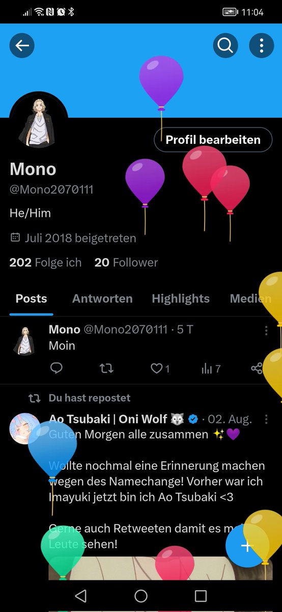 Man man man immer diese Umweltverschmutzung und wer räumt diese Ballons dann auf?
Auf in die 22te Runde