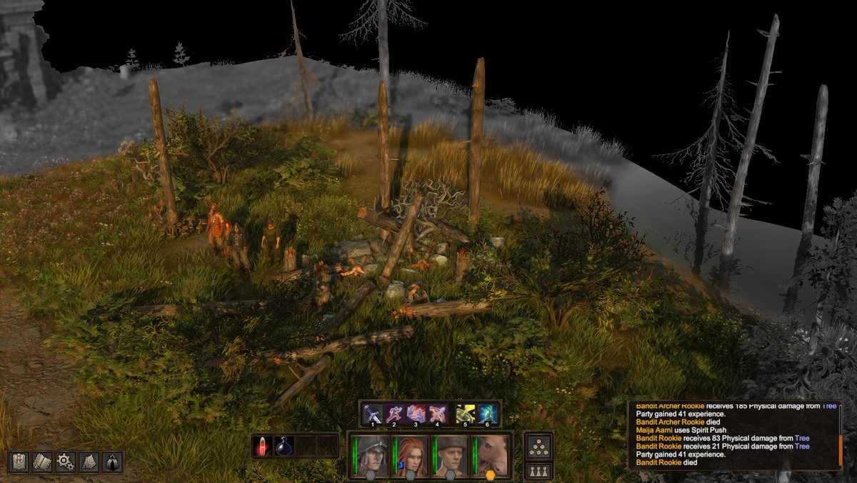 "It was not me!"

Playing around with physics and felling trees on top of enemies here.

#screenshotsaturday #indiedev #gamedev #RPG #games #madewithunity