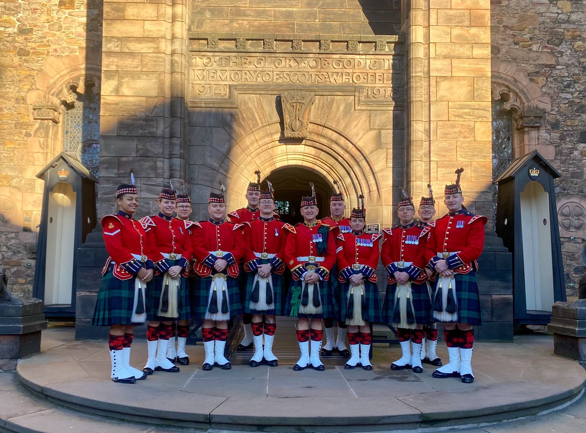 The brass ten-piece eagerly await to provide musical support for the Armistice Day service at the Scottish War Memorial in @edinburghcastle Lest we forget