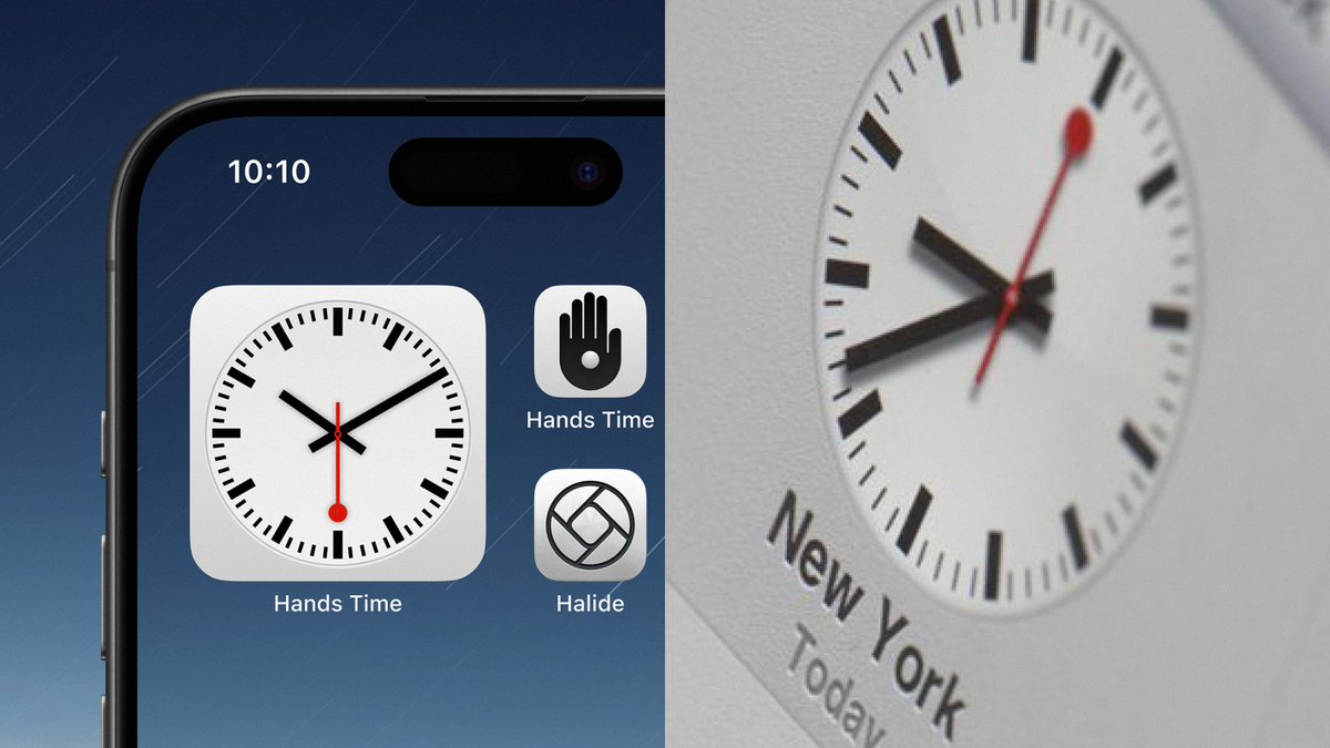 Swiss Railway

Drawing from Swiss Railway Clock heritage, it blends timeless design with the modern present.

Download now: apple.co/46djXZO

-

Share your Home Screen with <a href="/handstime_app/">Hands Time</a> to express yourself.

#iOS17